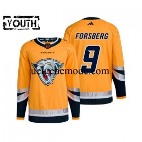 Kinder Nashville Predators Eishockey Trikot Filip Forsberg 9 Adidas 2022-2023 Reverse Retro 2.0 Gelb Authentic